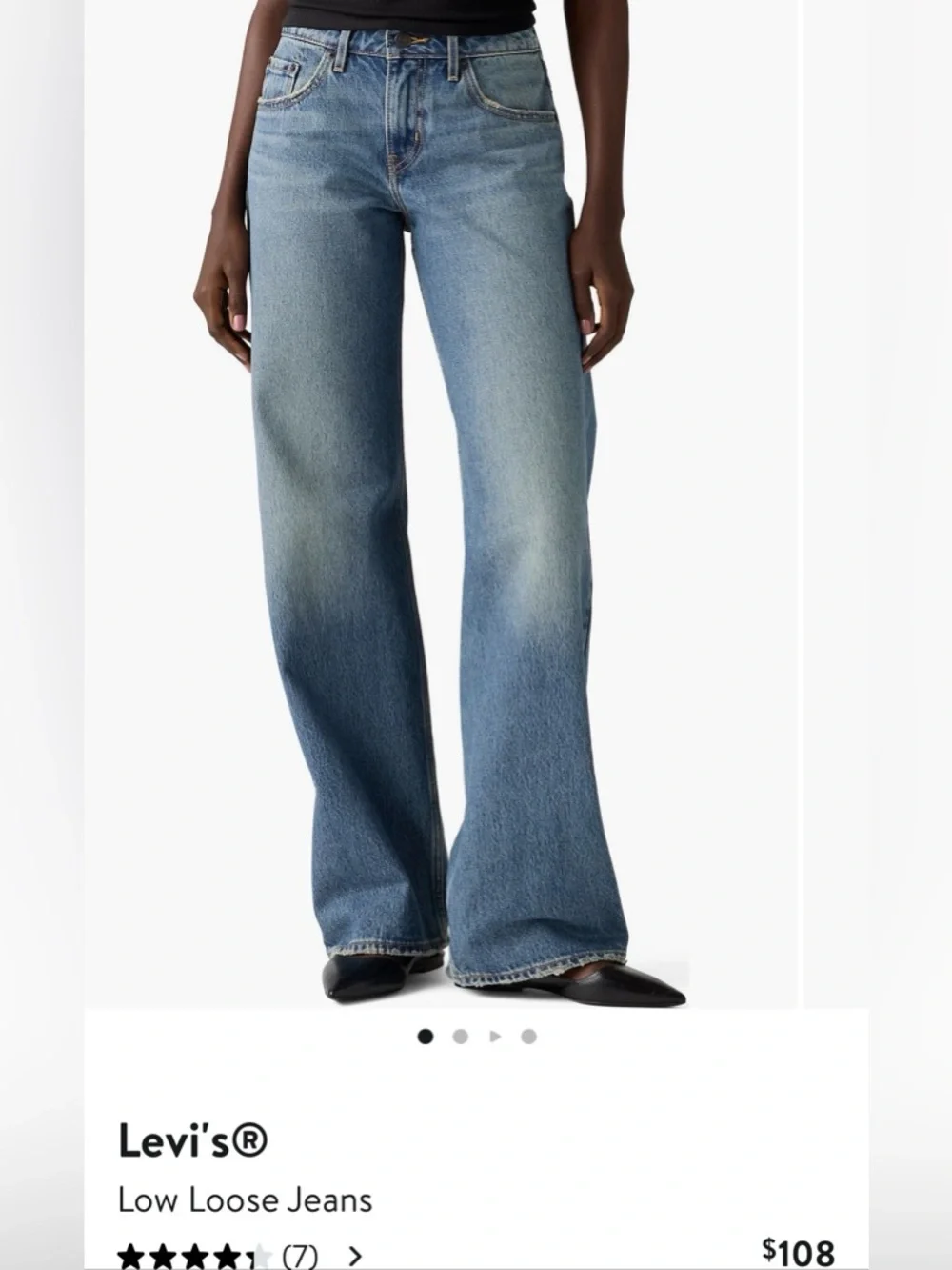 Levi's Women's Low Loose Jeans - Medium wash 25x32 - Picture 7 of 9